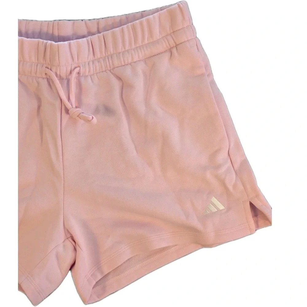 Women's Pink‎ Adidas Essentials Small Logo Feel Cozy Cotton Blend Shorts - 0023